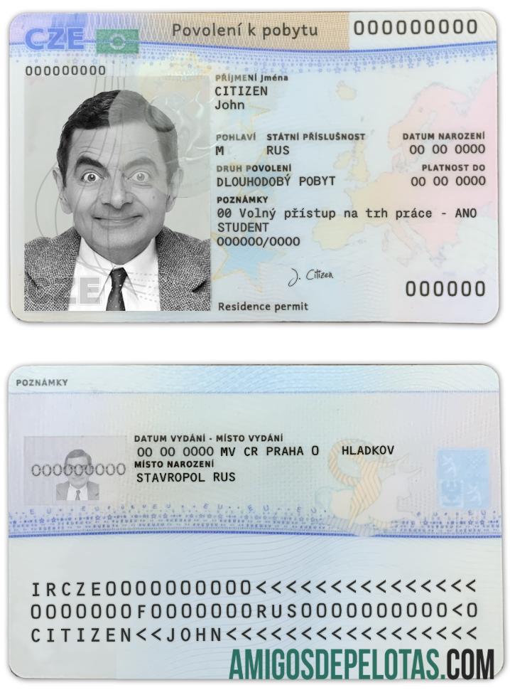 Cartão de Residência Permanente Tcheco modelo